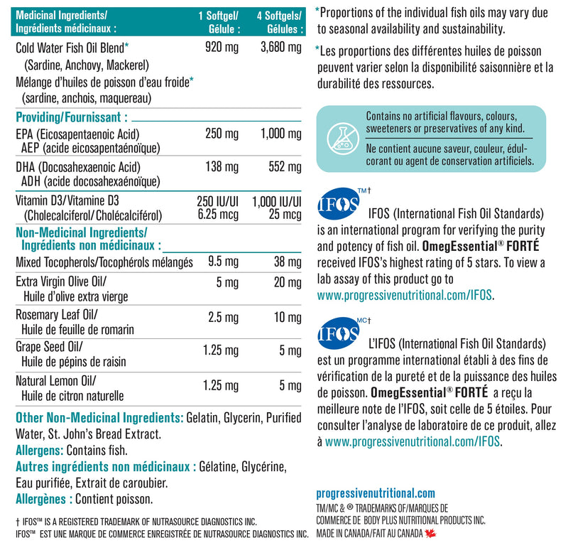 Progressive OmegEssential + D  Fish Oil 120