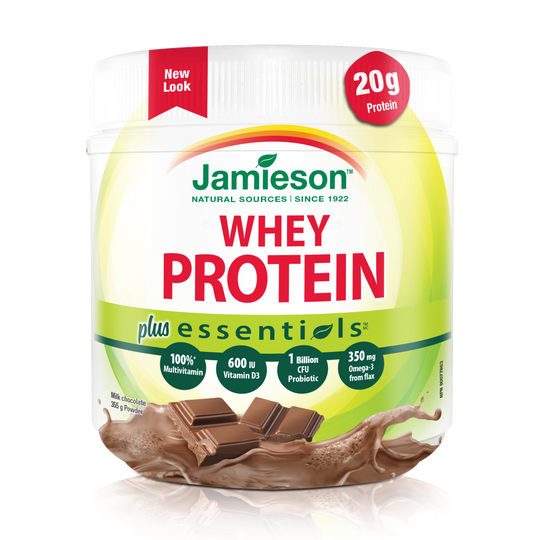 Jamieson Whey Protein Plus Essentials, 355g, Chocolate, SNS Health, Protein Powder
