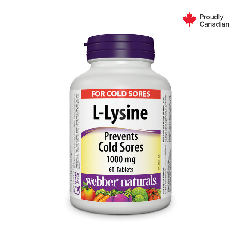 Webber Naturals L-Lysine 1000 mg 60 Tablets