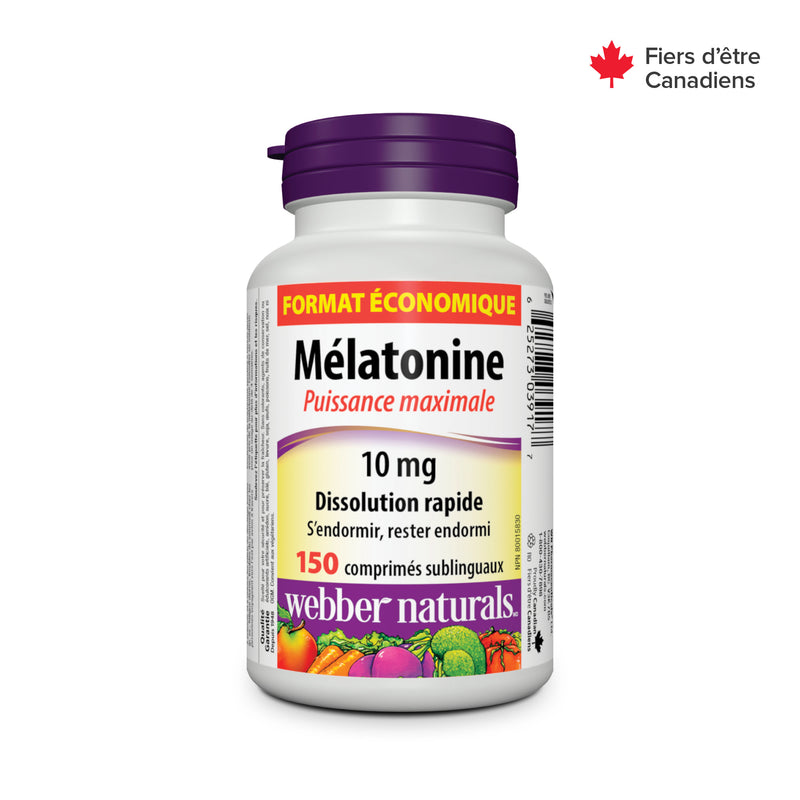 Webber Naturals Melatonin Maximum Strength Quick Dissolve 10 mg 150 Sublingual Tabs