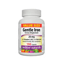 Webber Naturals Gentle Iron with Vitamin C, B12, and Folic Acid - 150 Capsules - Iron
