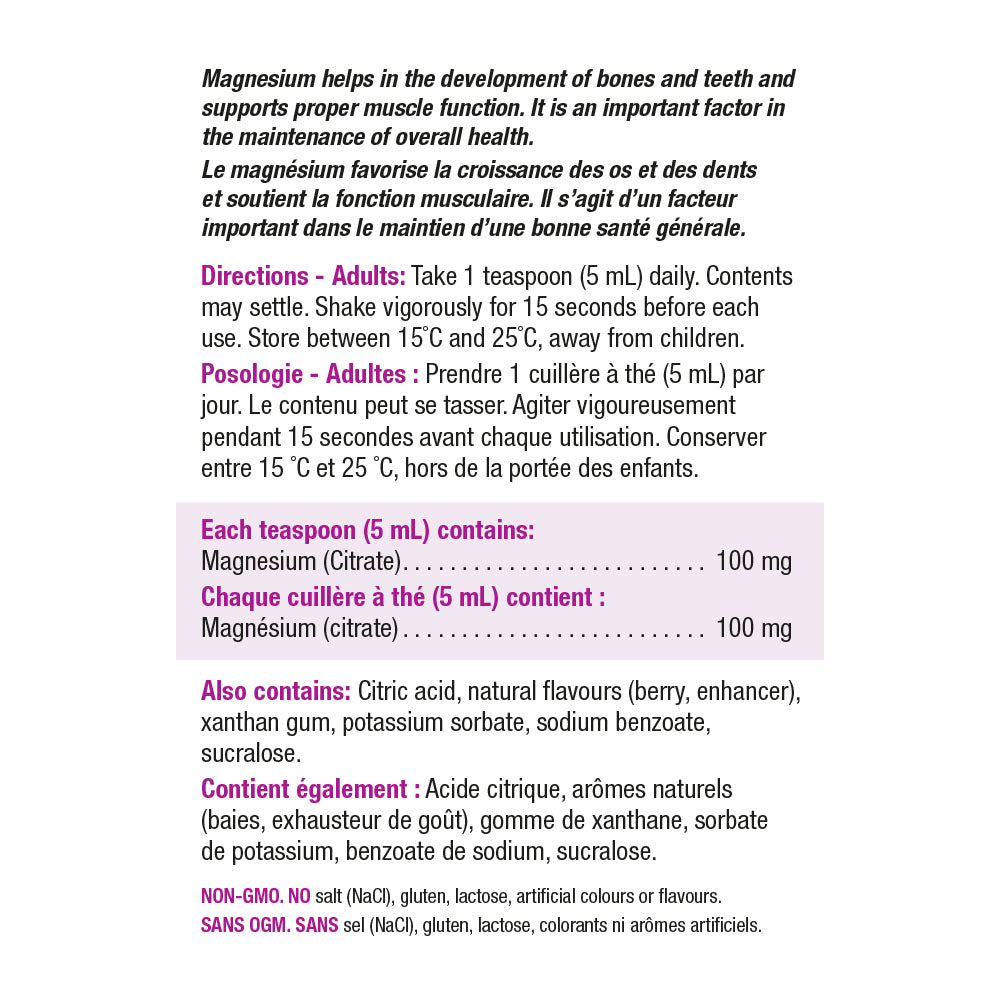 Citrate de magnésium liquide Jamieson