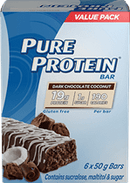 Pure Protein Protein Bars Value Pack - Dark Chocolate Coconut 6-pack - - Protein snacks
