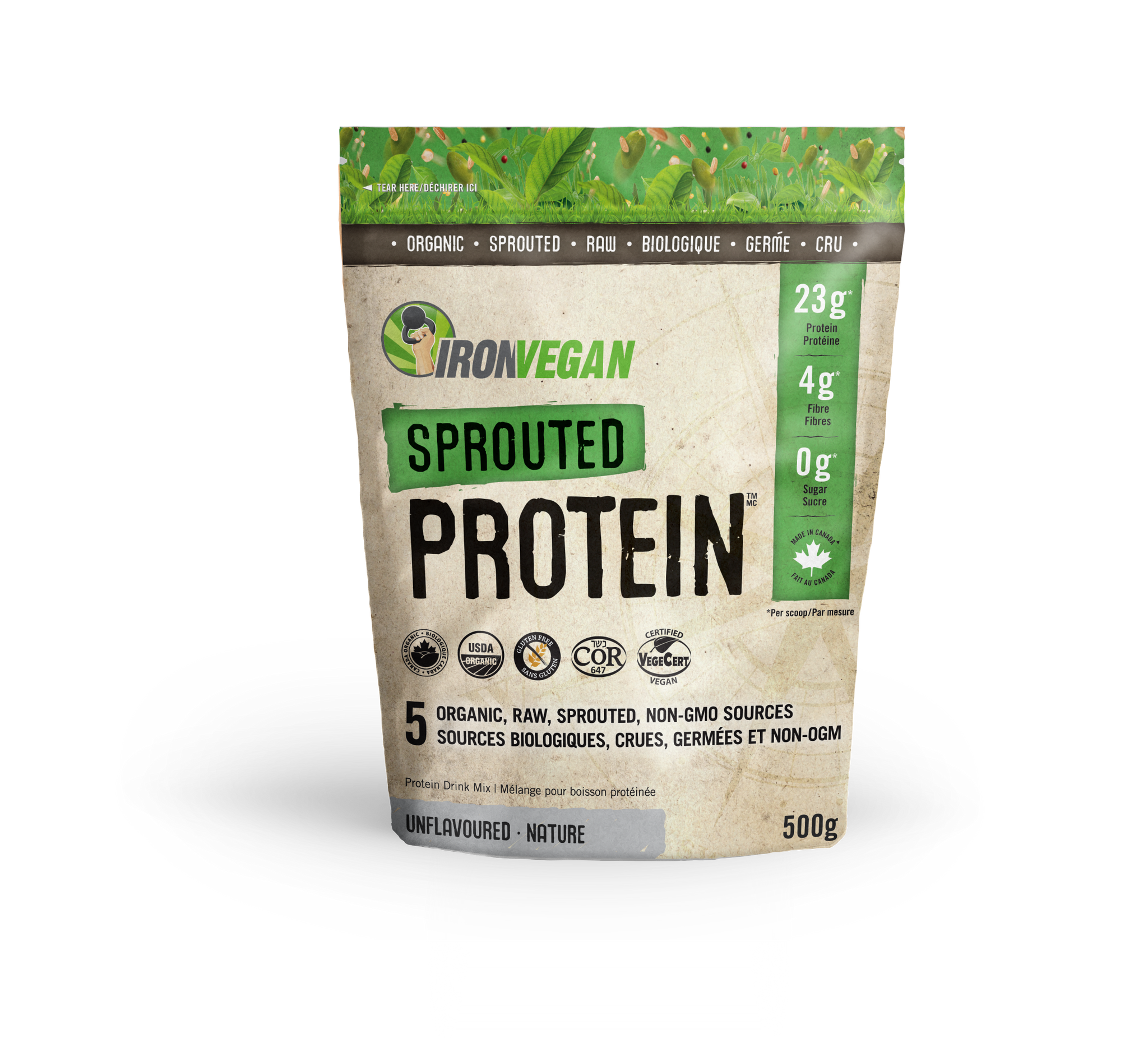 Iron Vegan Sprouted Protein - Unflavoured 500g - Protein Powder