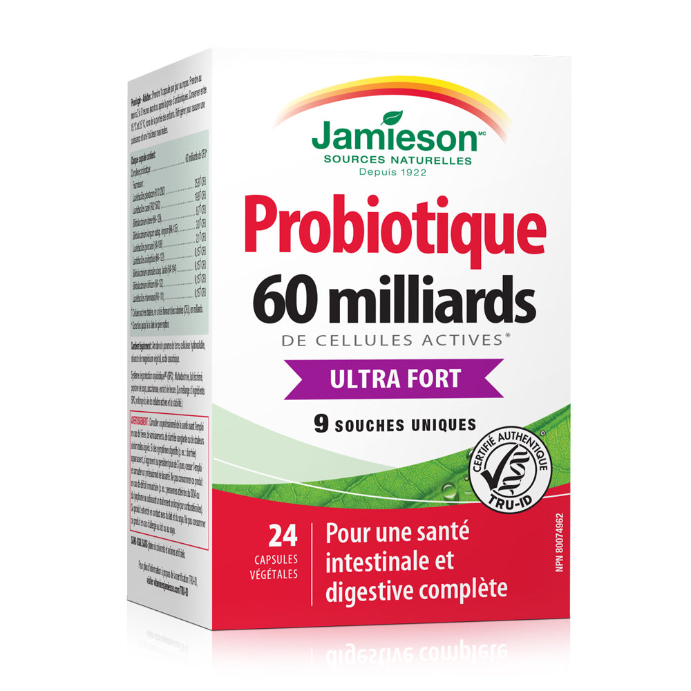 Jamieson Probiotic 60 Billion Ultra Strength, 24 Vegetarian Capsules, SNS Health, Probiotics