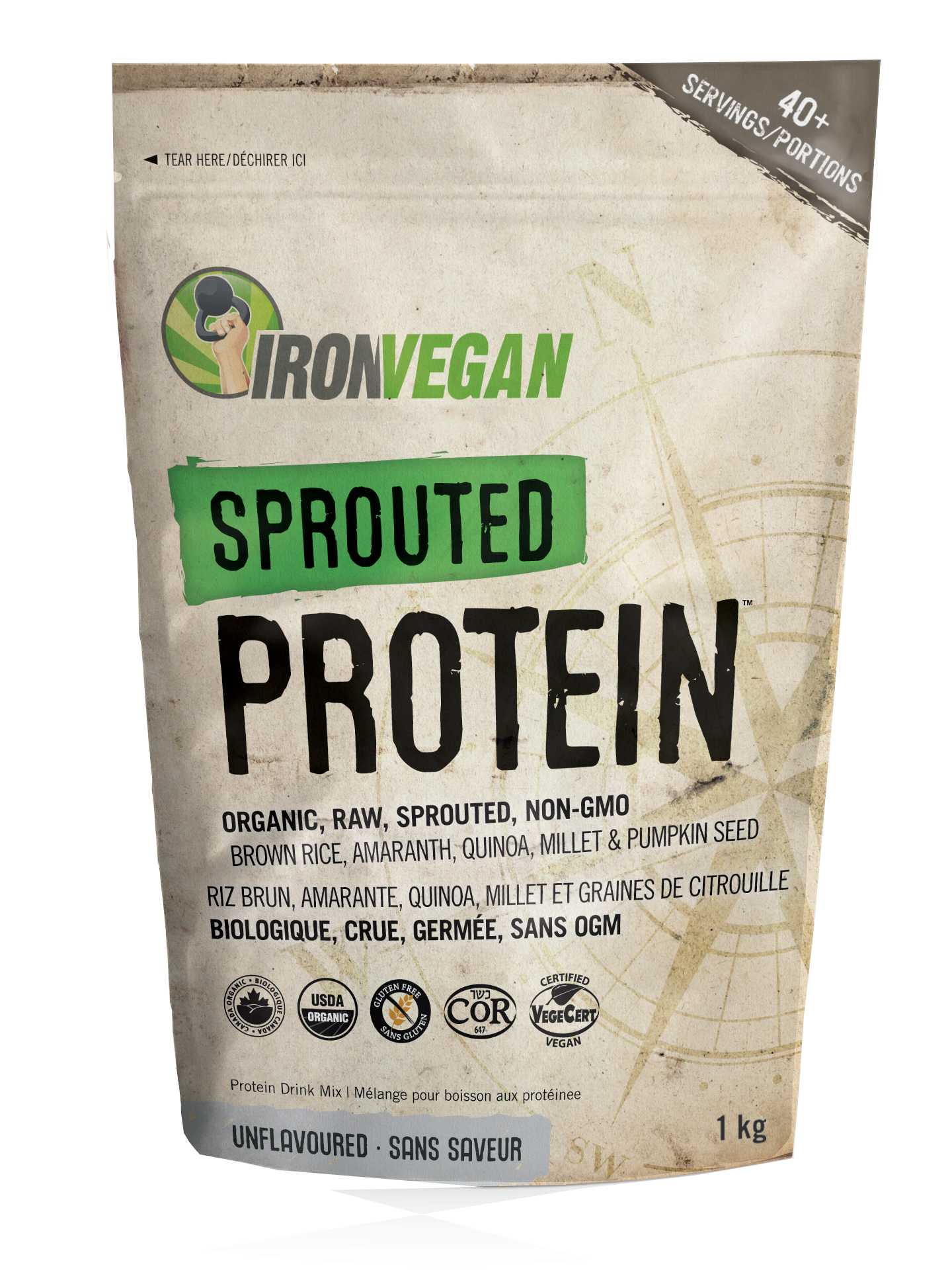 Iron Vegan Sprouted Protein - Chocolate 1kg - Protein Powder