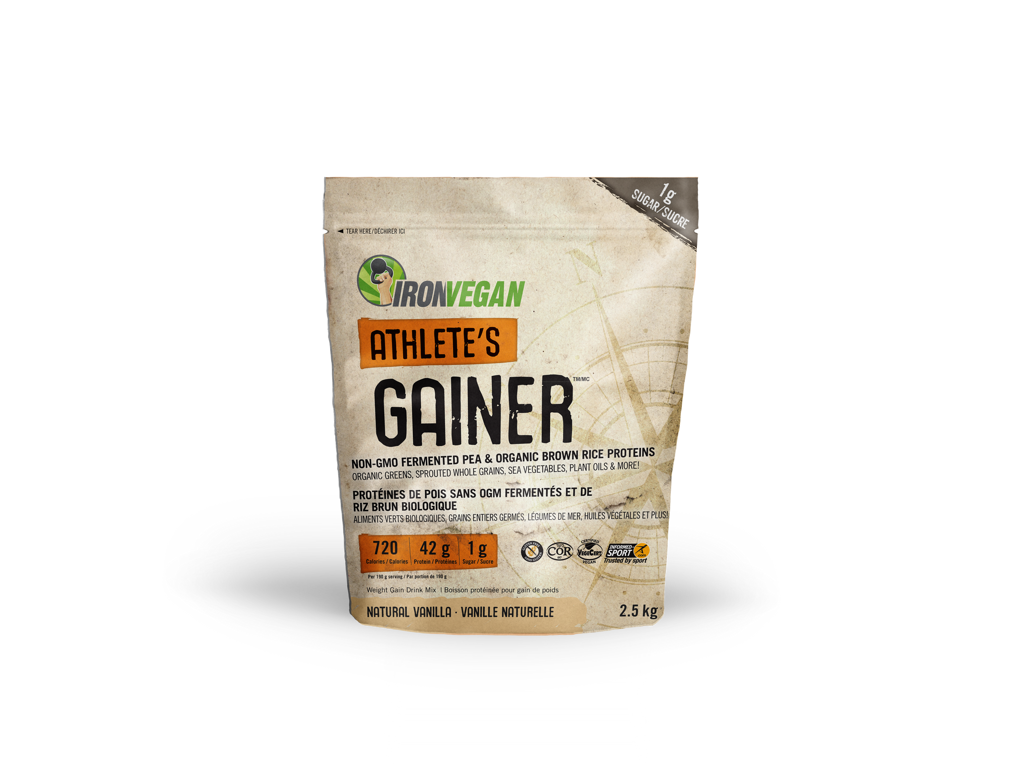 Iron Vegan Athlete's Gainer - Vanilla 2.5kg - Mass Gainer