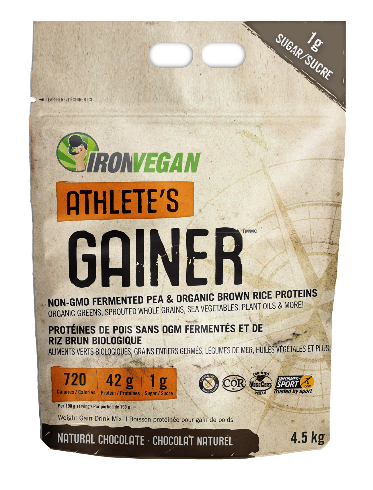 Iron Vegan Athlete's Gainer - Vanilla 2.5kg - Mass Gainer