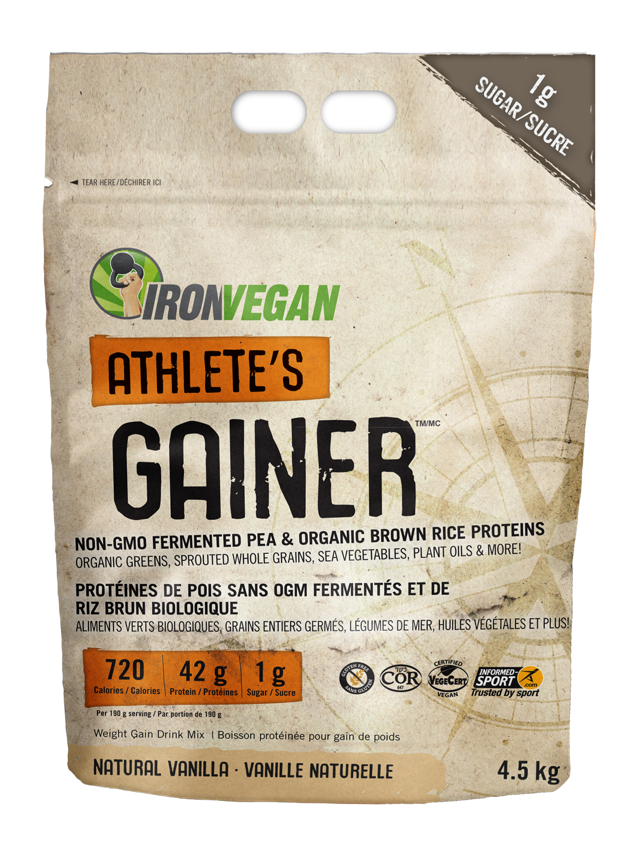 Iron Vegan Athlete's Gainer - Vanilla 4.5kg - Mass Gainer