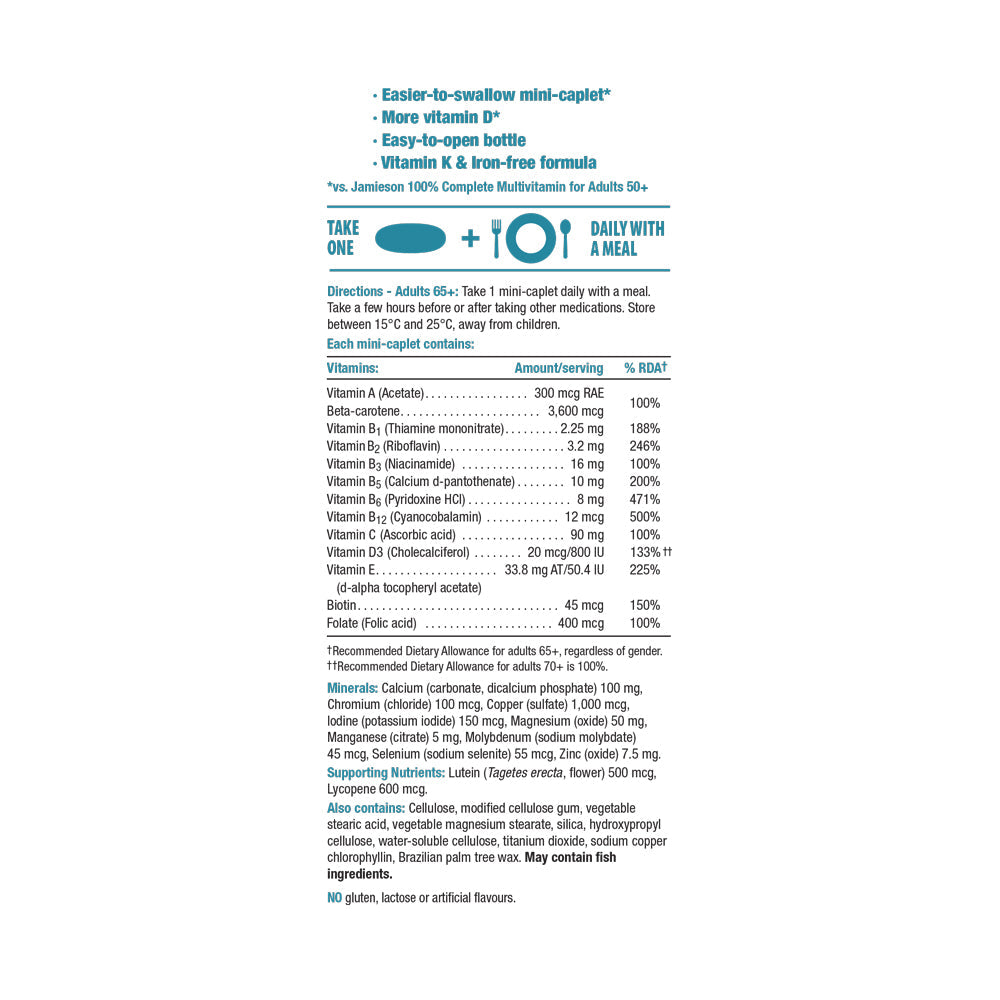Jamieson Platinum Multi Mini Caplet 65+ - - Multivitamin