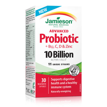 Jamieson Advanced Probiotic 10 Billion, with B12, C, D & Zinc