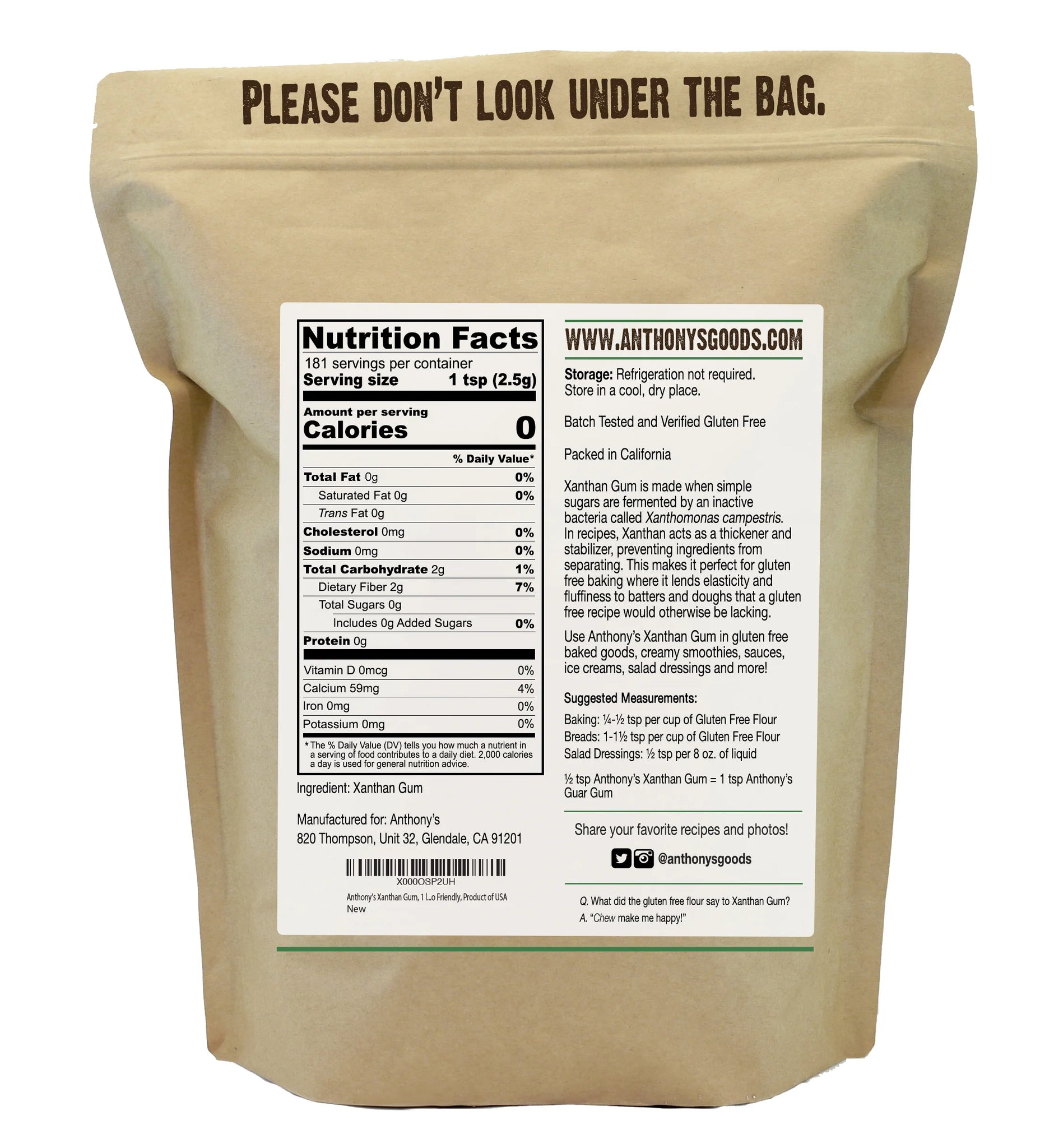 Anthony's Goods Xanthan Gum - 454g - - Baking Ingredients
