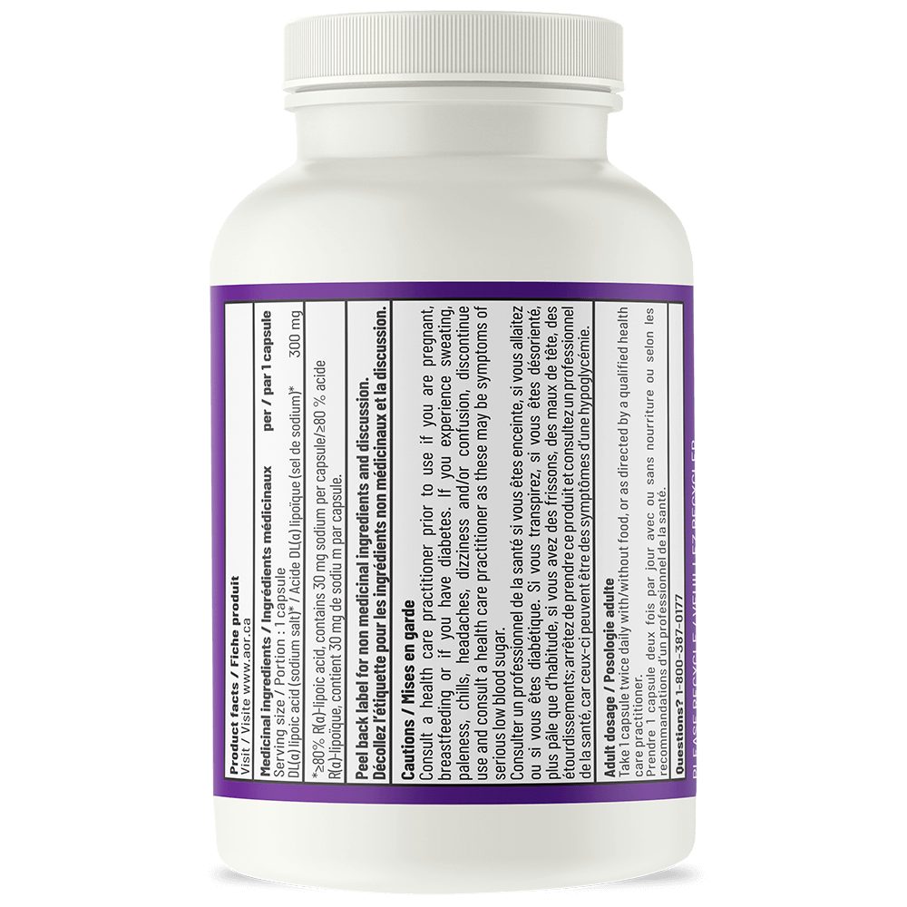 AOR High Dose R-Lipoic Acid 60 Vegi Caps, Product facts, SNS Health, Antioxidant