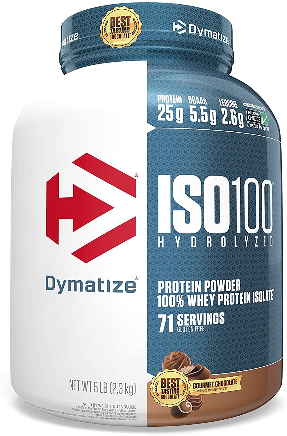 Dymatize ISO100 Hydrolyzed Whey Protein Isolate 5lbs / Gourmet Chocolate