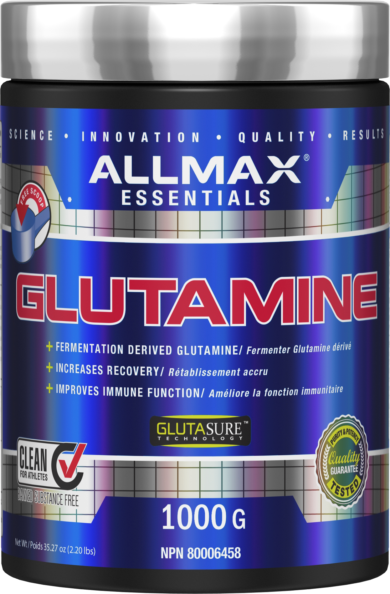 ALLMAX GLUTAMINE 1000g / Unflavoured