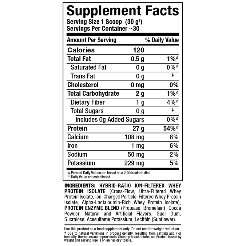 ALLMAX ISOFLEX 5lb / Chocolate, Supplement Facts, SNS Health, Sports Nutrition