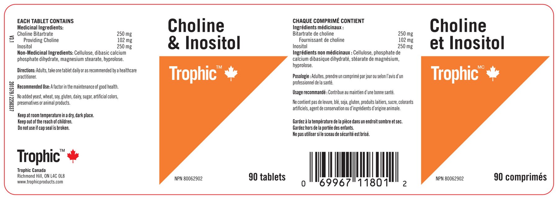 Choline & Inositol 500mg 90 Tablets