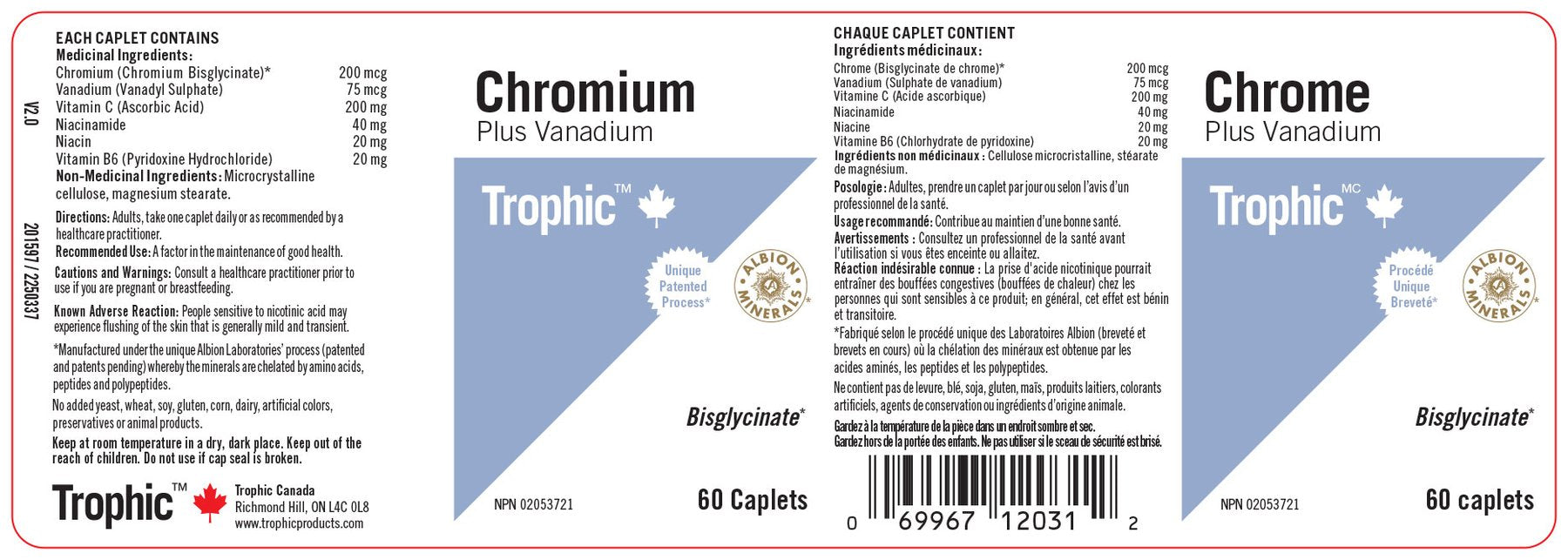 Chromium + Vanadium 60 Caplets