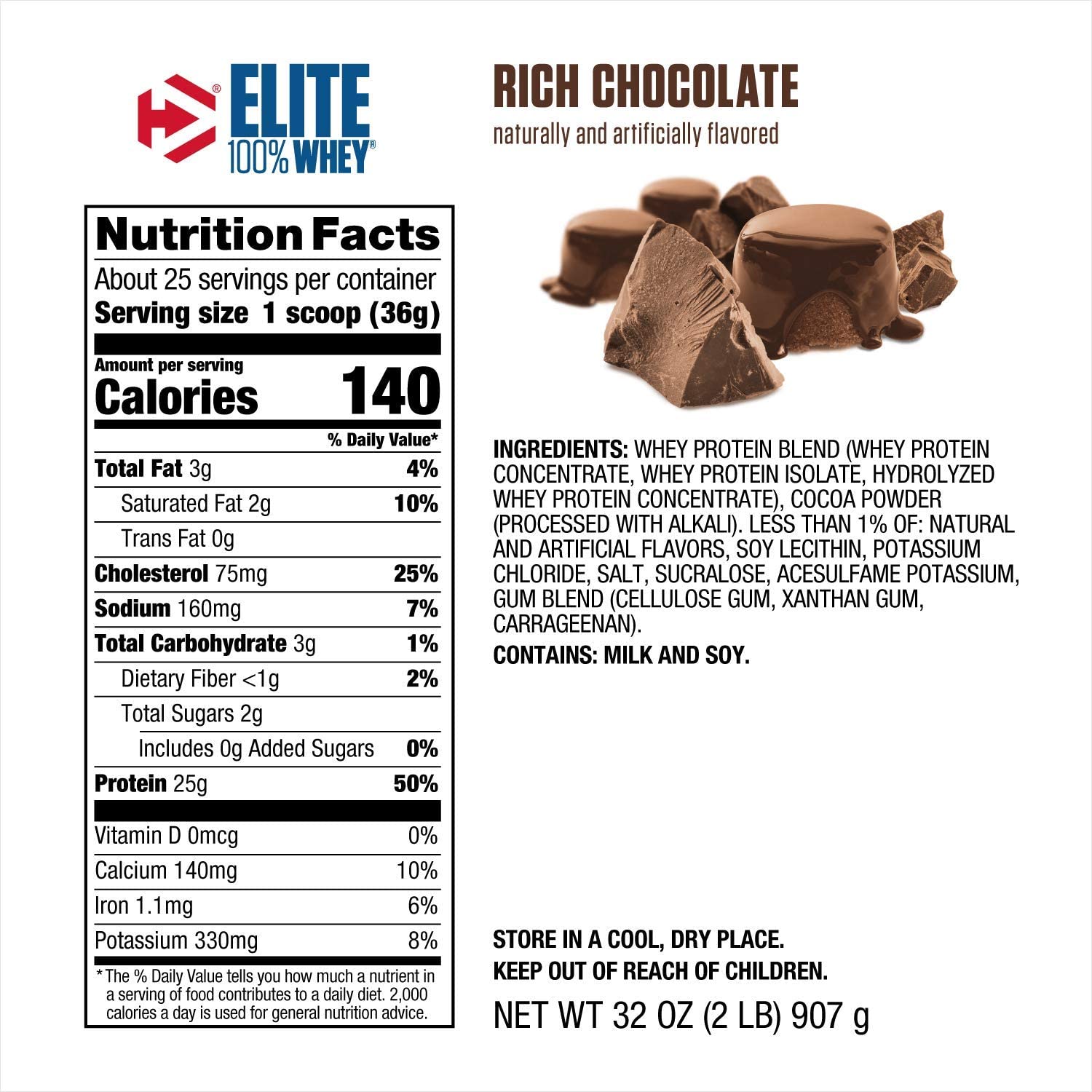Elite Whey Protein 2lbs / Chocolate