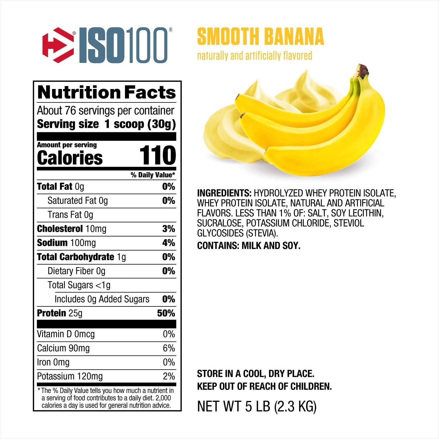 Dymatize ISO100 Whey Protein 5lbs / Banana