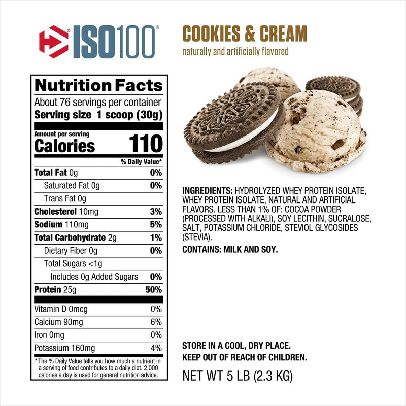 Dymatize ISO100 Whey 5lbs / Cookie & Cream