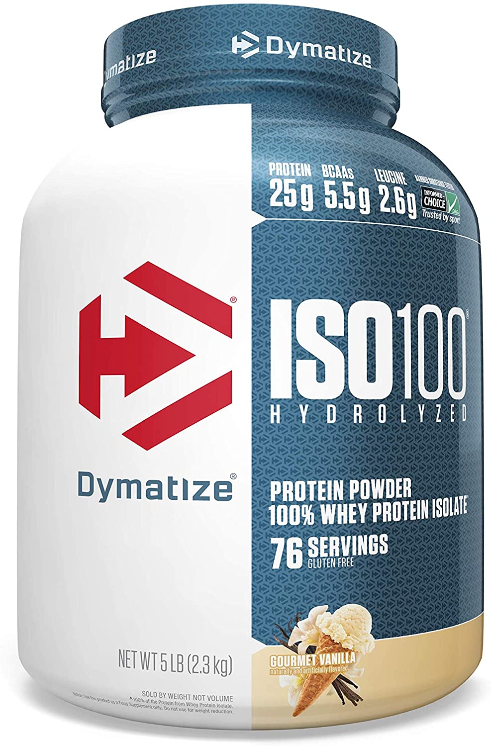 Dymatize ISO100 Hydrolyzed Whey Protein Isolate 5lbs / Vanilla