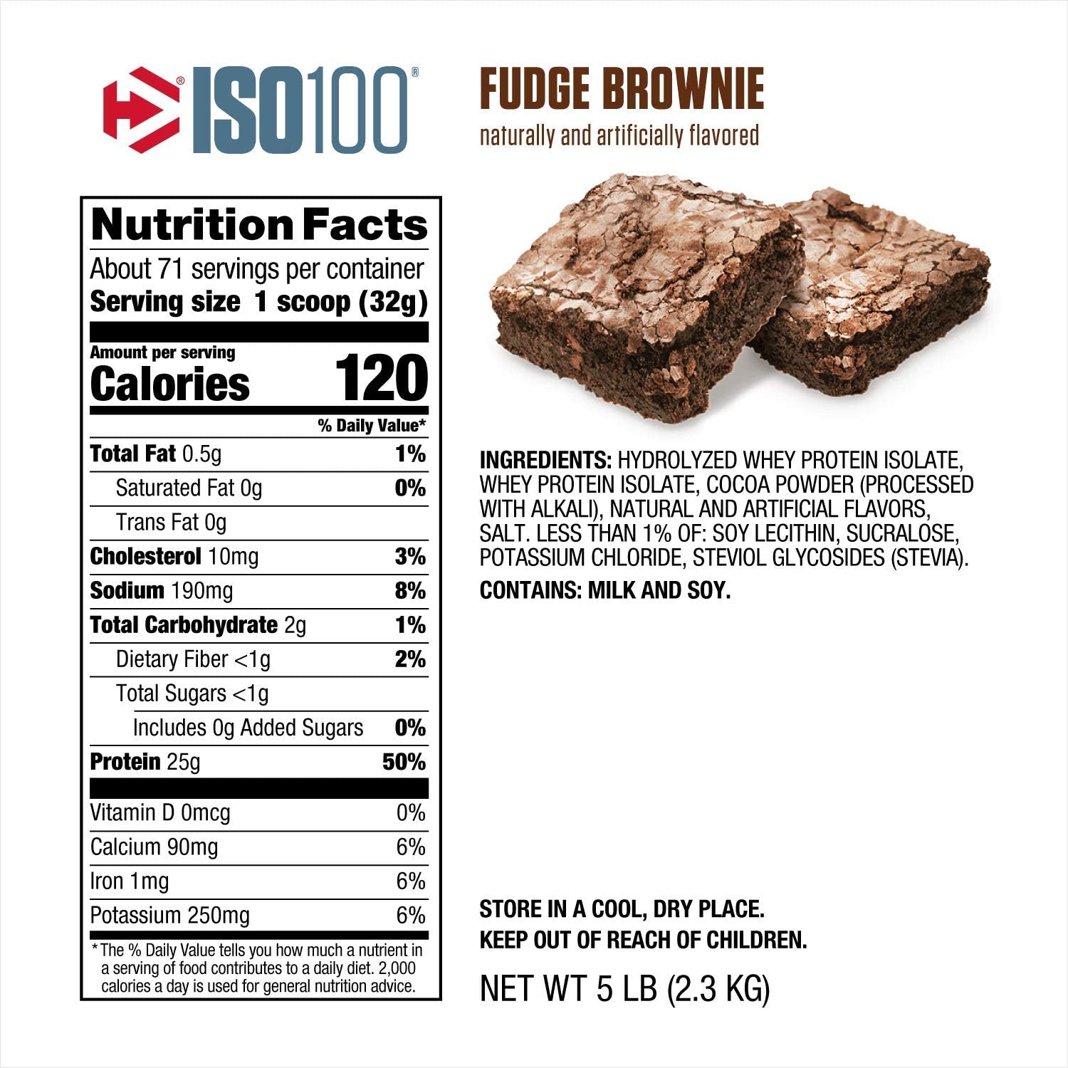 Dymatize ISO100 Whey 5lbs / Fudge Brownie