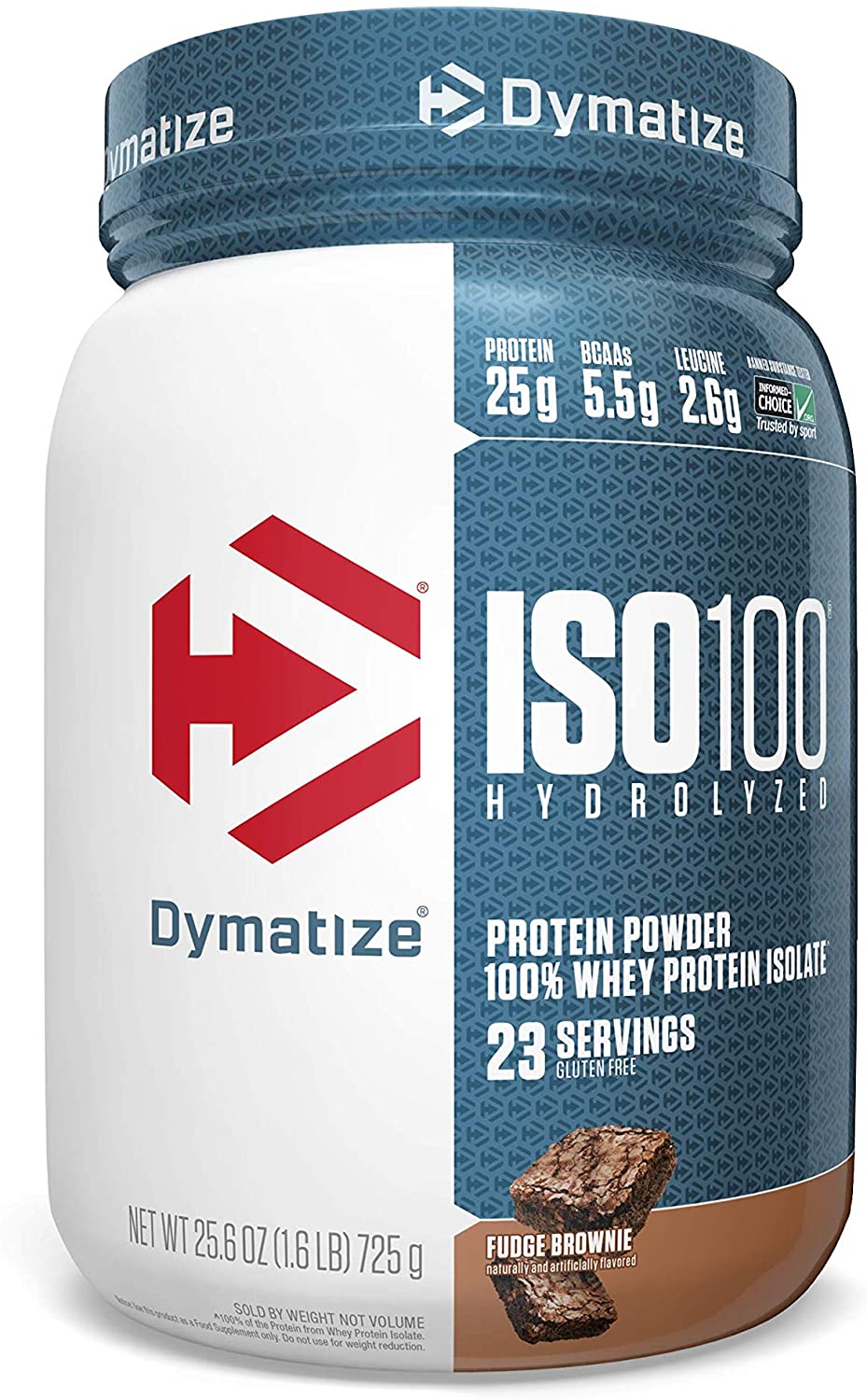 Dymatize ISO100 Hydrolyzed Whey Protein Isolate 1.6Lb / Fudge Brownie