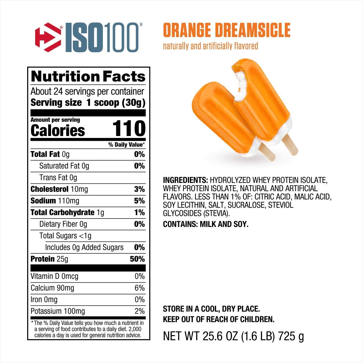 Dymatize ISO100 Whey 1.6Lb / Orange Dreamsicle