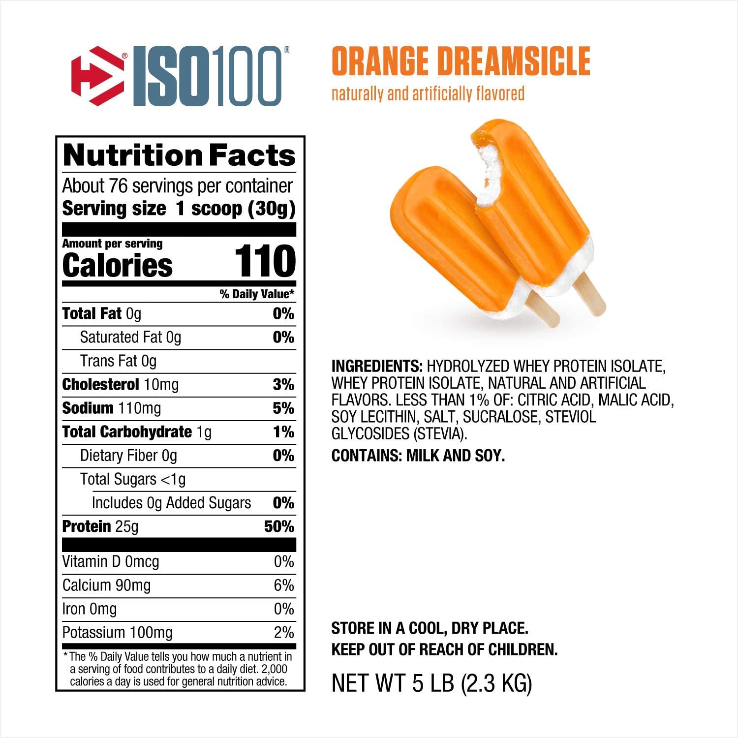 Dymatize ISO100 Whey 5lbs / Orange Dreamsicle