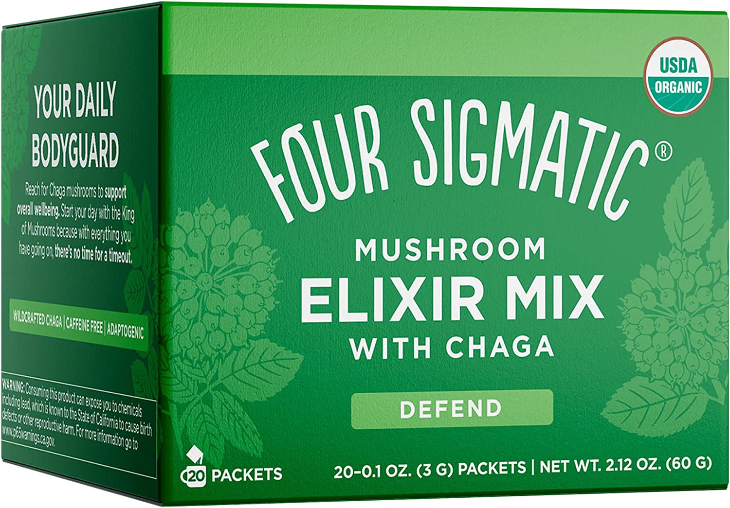Mélange d'élixir de quatre champignons Sigmatic avec Chaga (3g x 20 paquets)