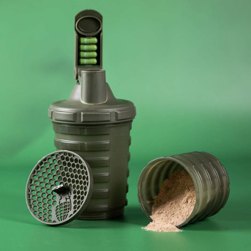Grenade Shaker with Protein Compartment (Green) Default Title