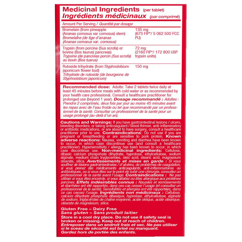 Wobenzym PLUS 240 e-tabs, Medicinal Ingredients, SNS Health