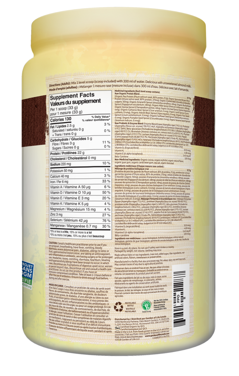 RAW Organic Protein 660g / Chocolate / g