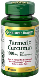 Nature's Bounty Turmeric Curcumin plus Black Pepper - 45 capsules - Digestive Health