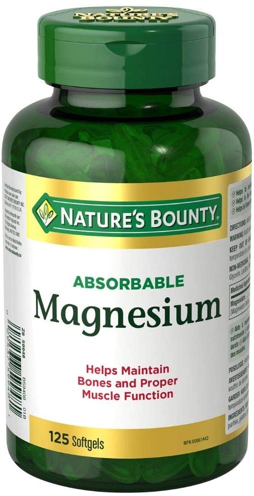 NATURE'S BOUNTY ABSORBABLE MAGNESIUM 400MG 125 caps