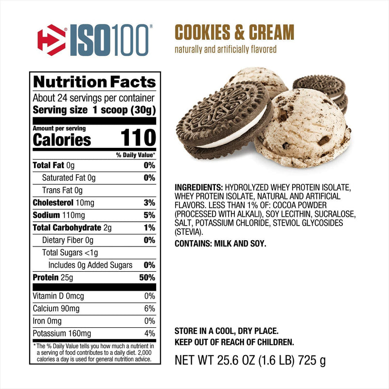 Dymatize ISO100 Whey 1.6Lb / Cookie & Cream