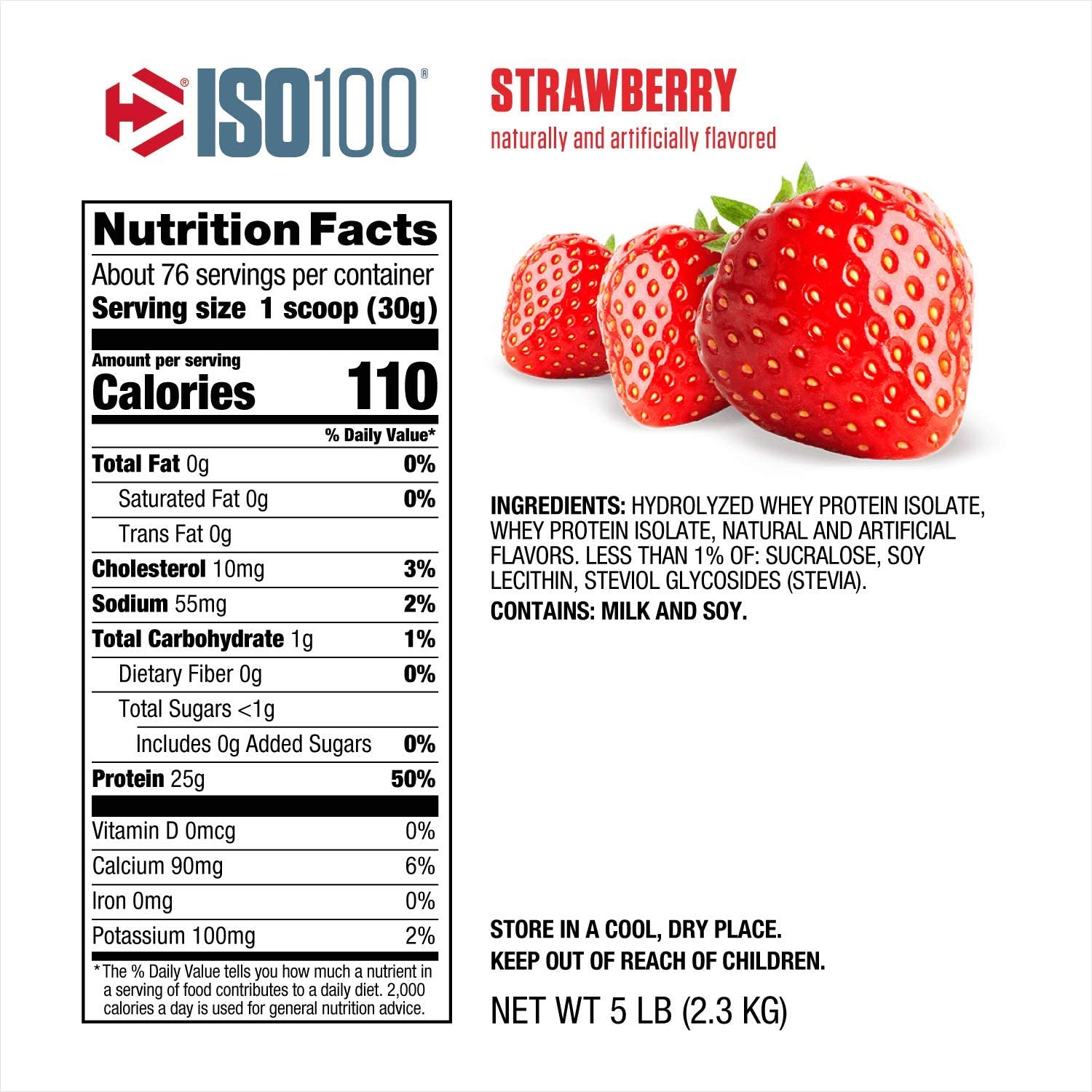 Dymatize ISO100 Whey 5lbs / Strawberry