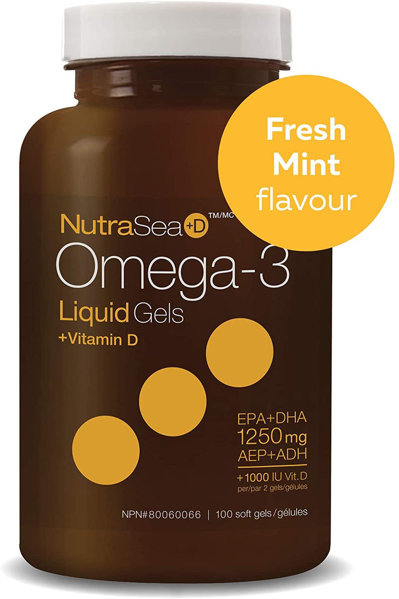 Omega-3 + Vitamin D Liquid Gels 100 / Fresh Mint