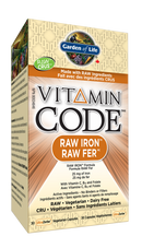Garden of Life Vitamin Code Raw Iron 25mg - 30 capsules 30g - Iron
