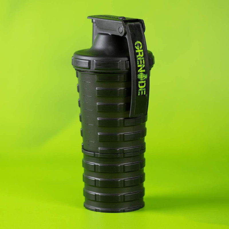 Grenade Shaker with Protein Compartment (Black) Default Title