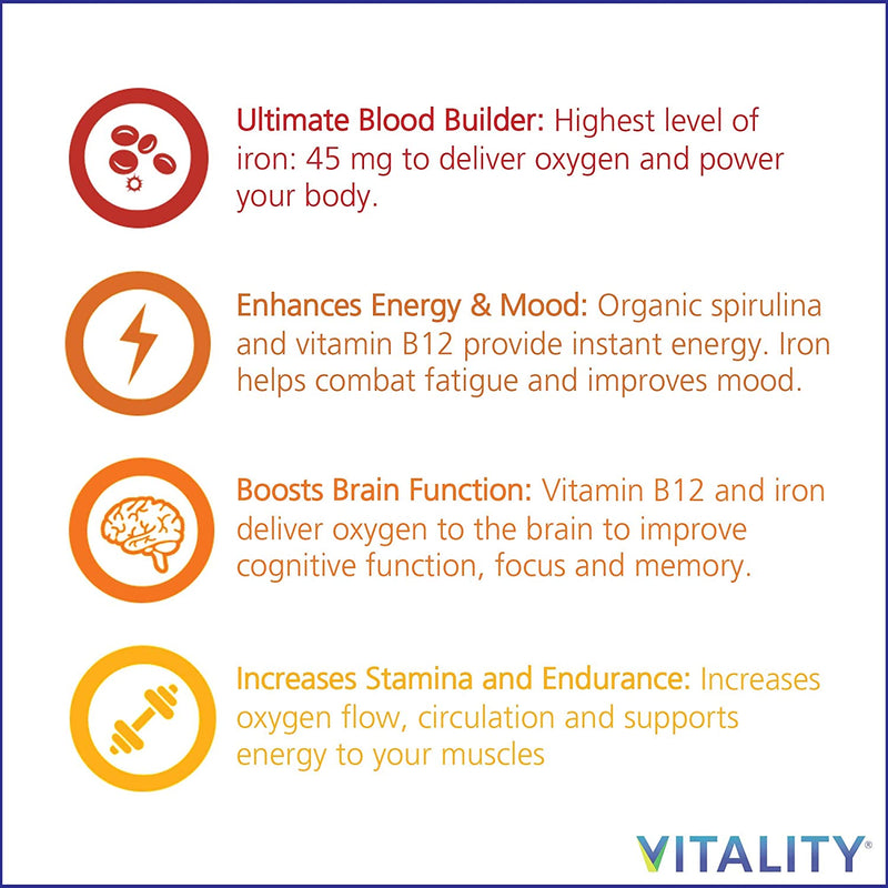 Power Iron + Organic Spirulina 30 vcap 30 V Caps