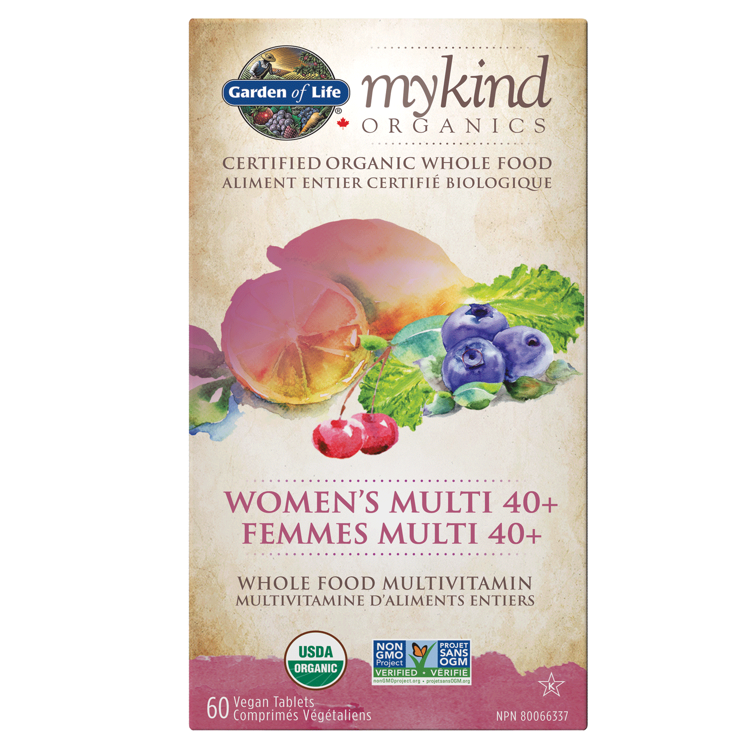 Mykind Organics - Multivitamin - Women’s Multi 40+ 60 Vegan Tablets / g
