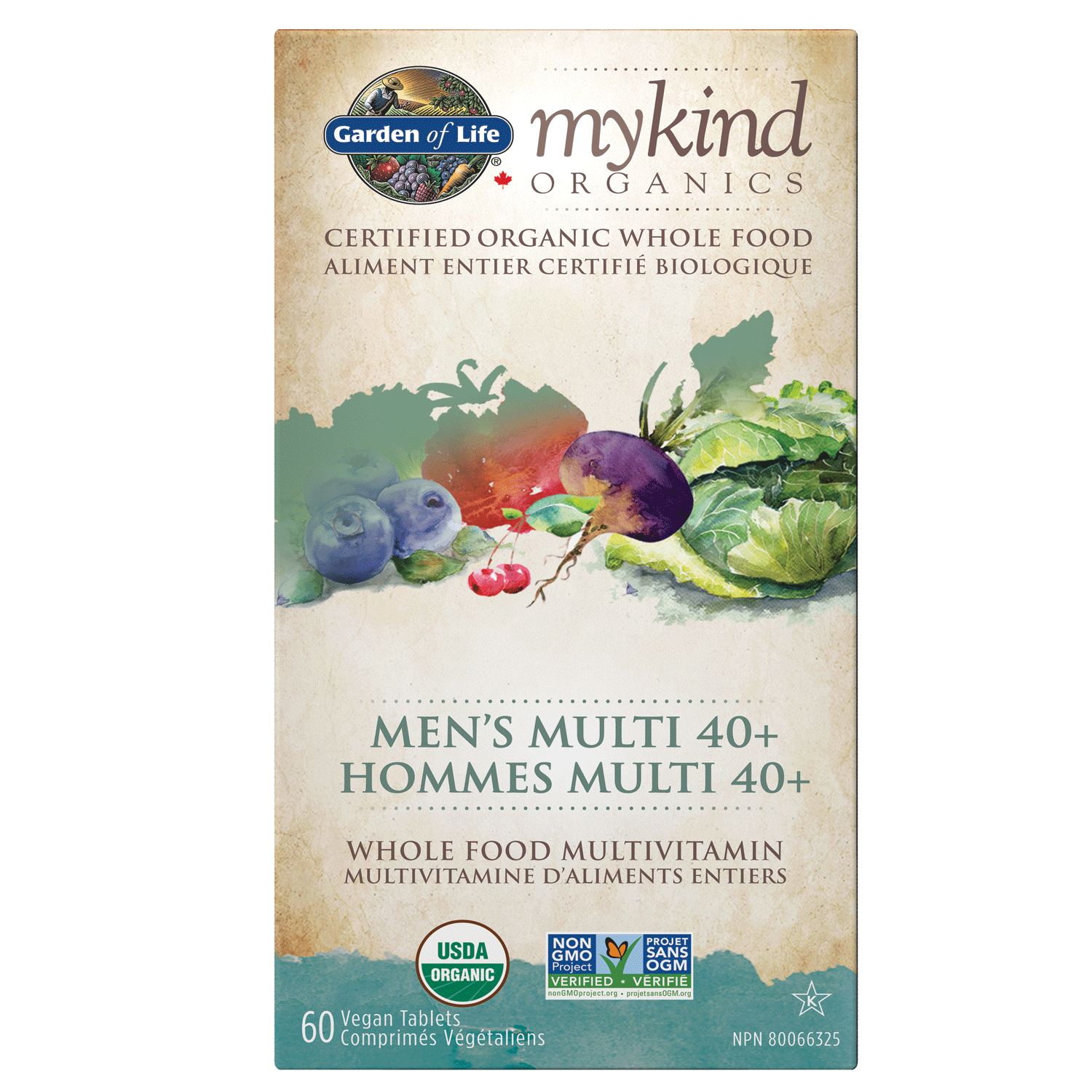 Mykind Organics - Multivitamin - Men’s Multi 40+ 60 Vegan Tablets / g