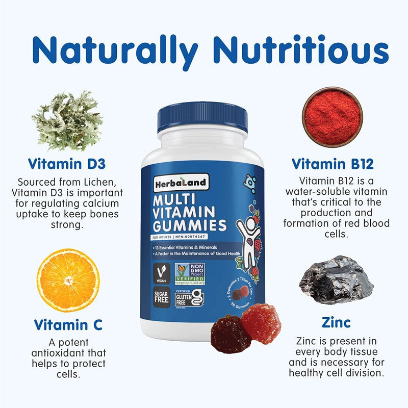Multi vitamins Gummies For Adults 90 Gummies / Mixed Berry