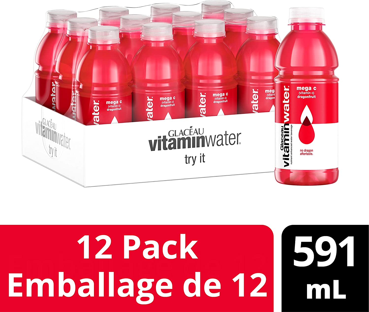 Glaceau Vitamin Water Mega C (Vitamin C) Dragonfruit / 12