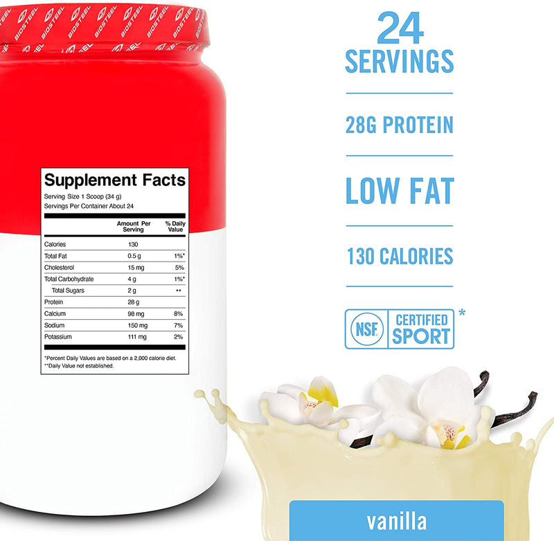 Biosteel Whey Protein Isolate 816g / Vanilla, Supplement Facts, SNS Health, Sports Nutrition