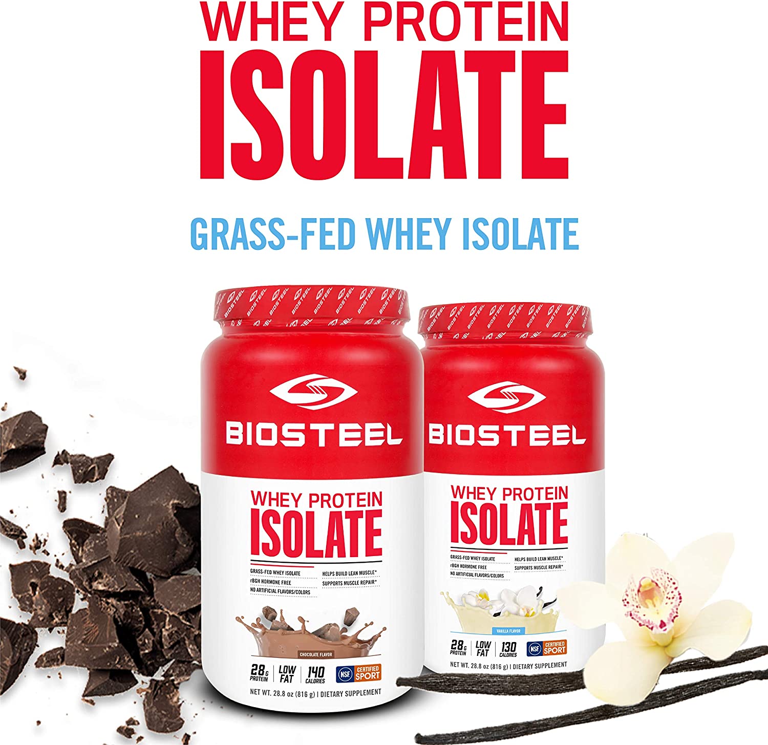 Biosteel Whey Protein Isolate 816g / Vanilla, Grass-fed whey isolate, SNS Health, Sports Nutrition