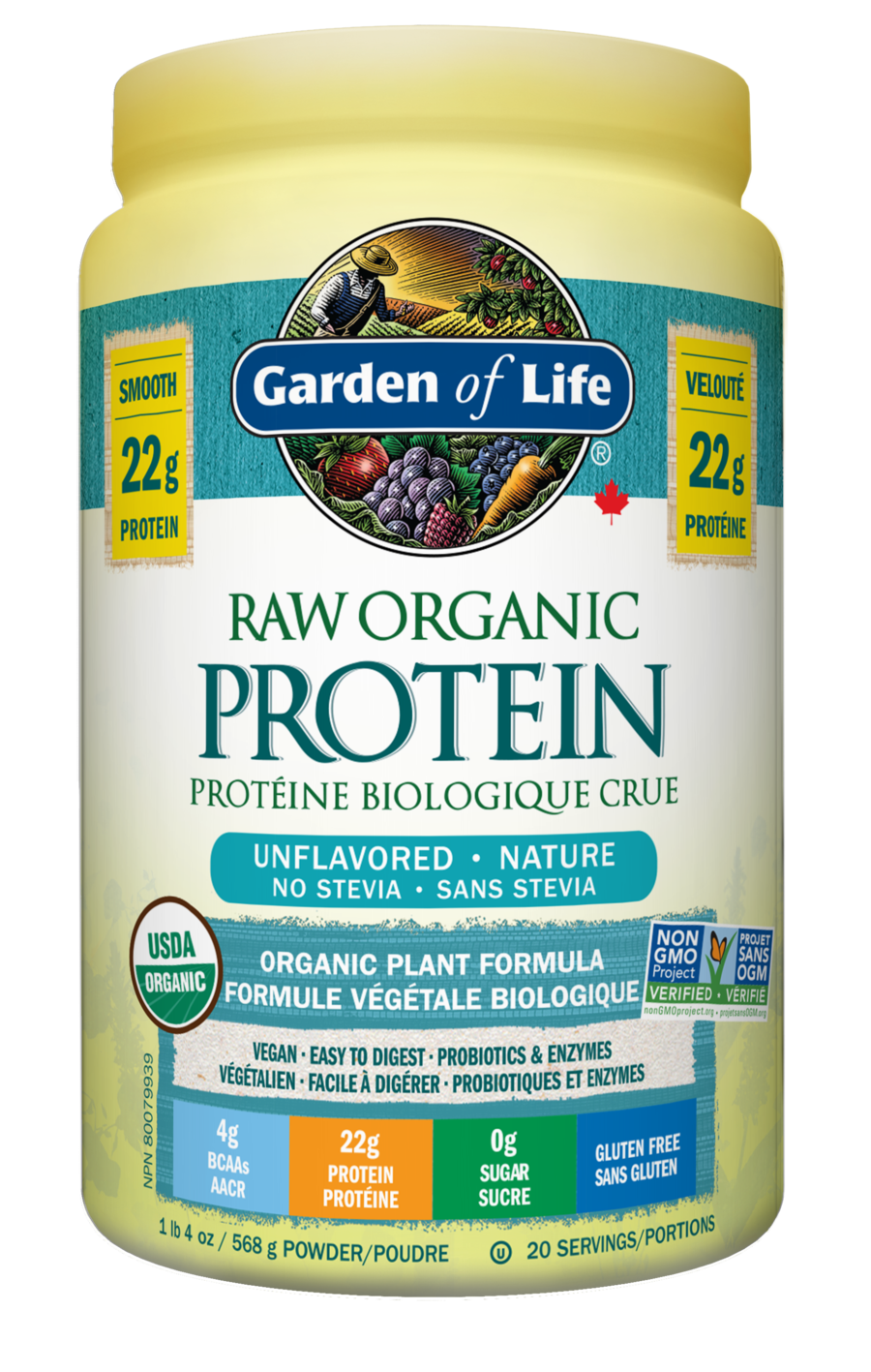 Garden of Life Raw Organic Protein 568g (1lb 4 Oz) / Unflavored