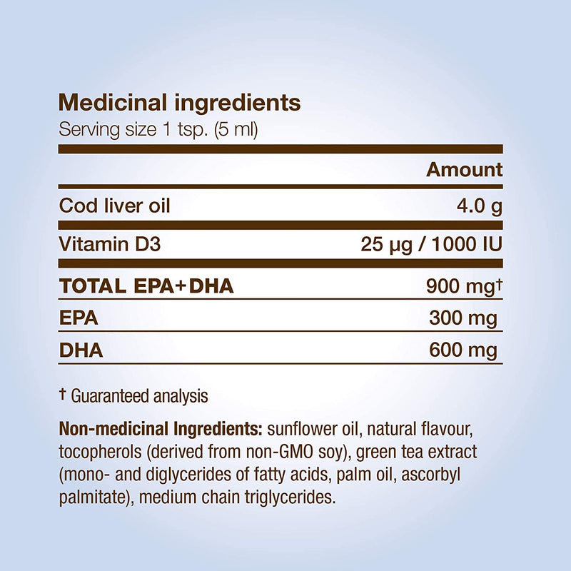 Cod Liver Oil + Vitamin D 200ml / Lemon